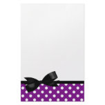 Purple Polka Dot and Black Bow Stationery