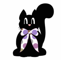 Purple Polka Dot Black Cat photo sculptures