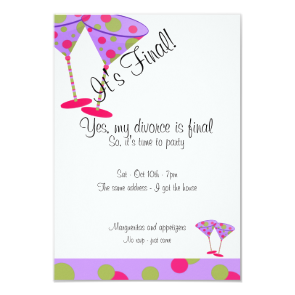 Purple Polka Dot Divorce Party Invitation