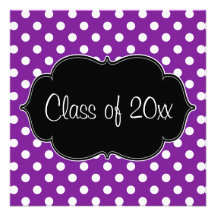 Purple Polka Dot Graduation Announcement