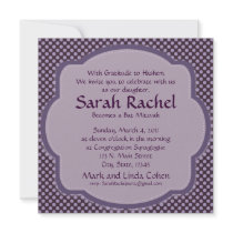 Purple polka dot Invitation