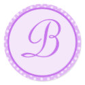 Purple Polka Dot Monogram Initial Sticker by Just_Stickers Purple Polka Dot Monogram Initial Sticker