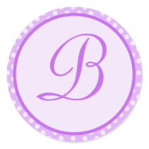 Purple Polka Dot Monogram Initial Sticker