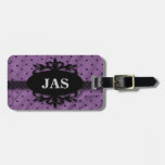 Purple Polka Dot, Monogram Tags For Luggage