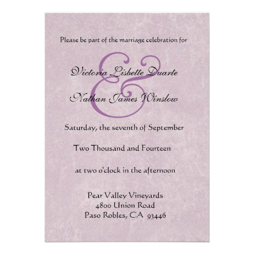 Purple Polka Dot Pattern Monogram Wedding Template Personalized Announcement