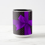 Purple Polka Dot Ribbon Mug