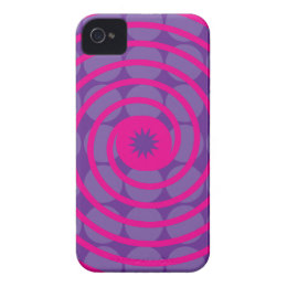 Purple Polka Dots and Pink Swirls Pattern Case-Mate iPhone 4 Cases