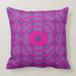 Purple Polka Dots and Pink Swirls Pattern Throw Pillow
