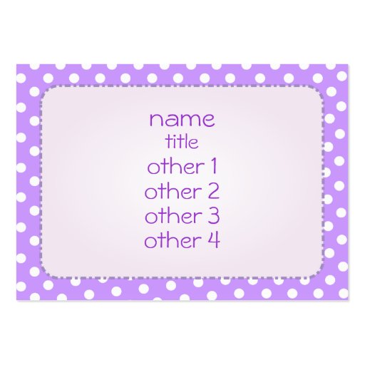 Purple Polka Dots Business Cards (front side)