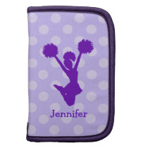 Purple Polka Dots Cheerleader Smartphone Folio planners