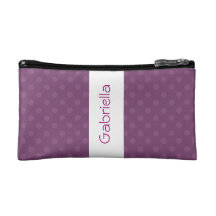 Purple Polka Dots Custom Gift Item P018 Makeup Bag