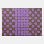 Purple Polka Dots on Chocolate Leather Texture placemats