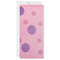 purple polka dots on pink personalized rack card