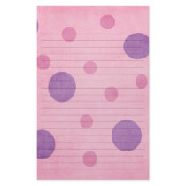 purple polka dots on pink stationery design