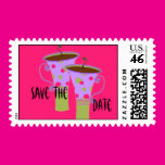 Purple Polka Dotted Save the Date Stamp