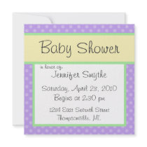 Purple Polka Dotty Baby Shower Invitation