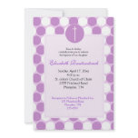 Purple Polkadot Baptism / Christening Invitation
