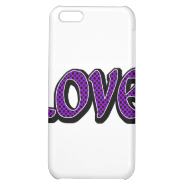 Purple Polkadot Love iPhone 5C Cases