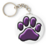 Purple Pooch Print Keychain