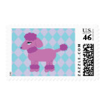 Purple Poodle Postage Stamp