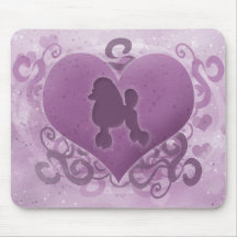 Purple Poodle Valentine Mousepad