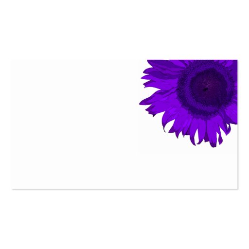 Purple Pop Art Flower Business Card Templates (back side)