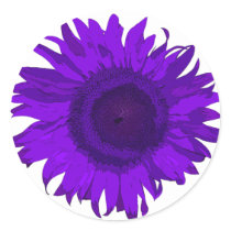 Purple Pop Art Sunflower stickers by loraseverson Purple Pop Art Sunflower stickers