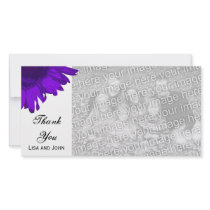 Purple Pop Art Sunflower Thank You photo cards