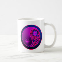 Purple Pop Yin Yang Mugs