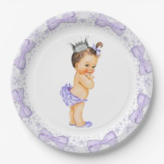Purple Princess Baby Shower Paper Plate