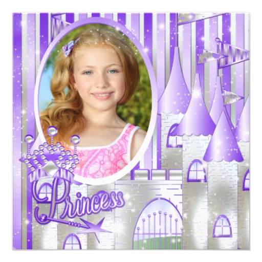 Purple Princess Birthday Party Invitations