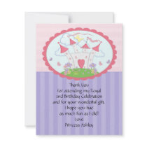 Purple Princess Castle Thank You Flat Card invitations by celebrateitinvites Purple Princess Castle Thank You Flat Card invitations