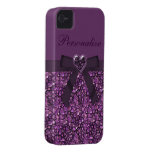 Purple Printed Gem Stones & Heart Jewel iPhone 4 Case-Mate Cases