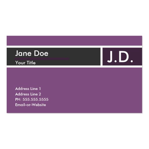 purple professional : business card templates (front side)