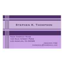 Purple Professional Stripes Block Business Card Template