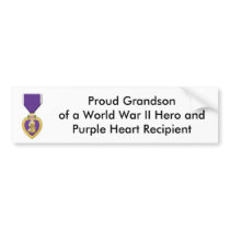 purple, Proud Grandson of a World War II Hero a... bumper stickers by jtmoser purple, Proud Grandson of a World War II Hero a... bumper stickers