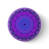 Purple Psyche Mandala kaleidoscope button pin buttons