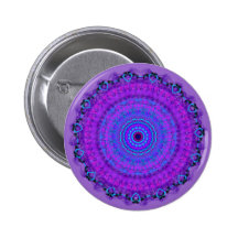 Purple Psyche Mandala kaleidoscope button pin