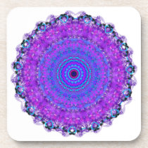 Purple Psyche Mandala kaleidoscope coaster set cork coasters
