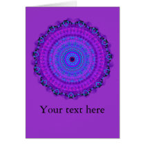 Purple Psyche Mandala kaleidoscope custom card cards