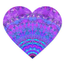 Purple Psyche Mandala kaleidoscope heart stickers stickers
