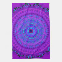 Purple Psyche Mandala kaleidoscope kitchen towel kitchen towels