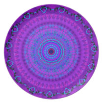 Purple Psyche Mandala kaleidoscope plate plates