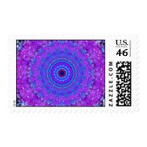 Purple Psyche Mandala kaleidoscope postage stamps stamps