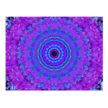 Purple Psyche Mandala kaleidoscope postcard