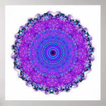 Purple Psyche Mandala kaleidoscope poster print posters