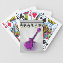 Purple Psychedelic Guitar Music Theme Personalized Poker Deck