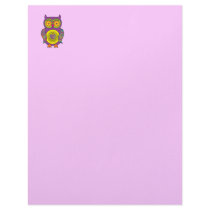 Purple Psychedelic Owl Letterhead Design