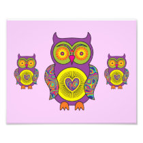 Purple Psychedelic Owl Photograph