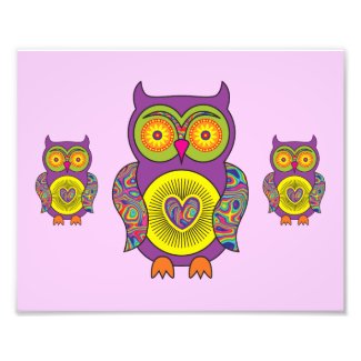 Purple Psychedelic Owl zazzle_photoenlargement